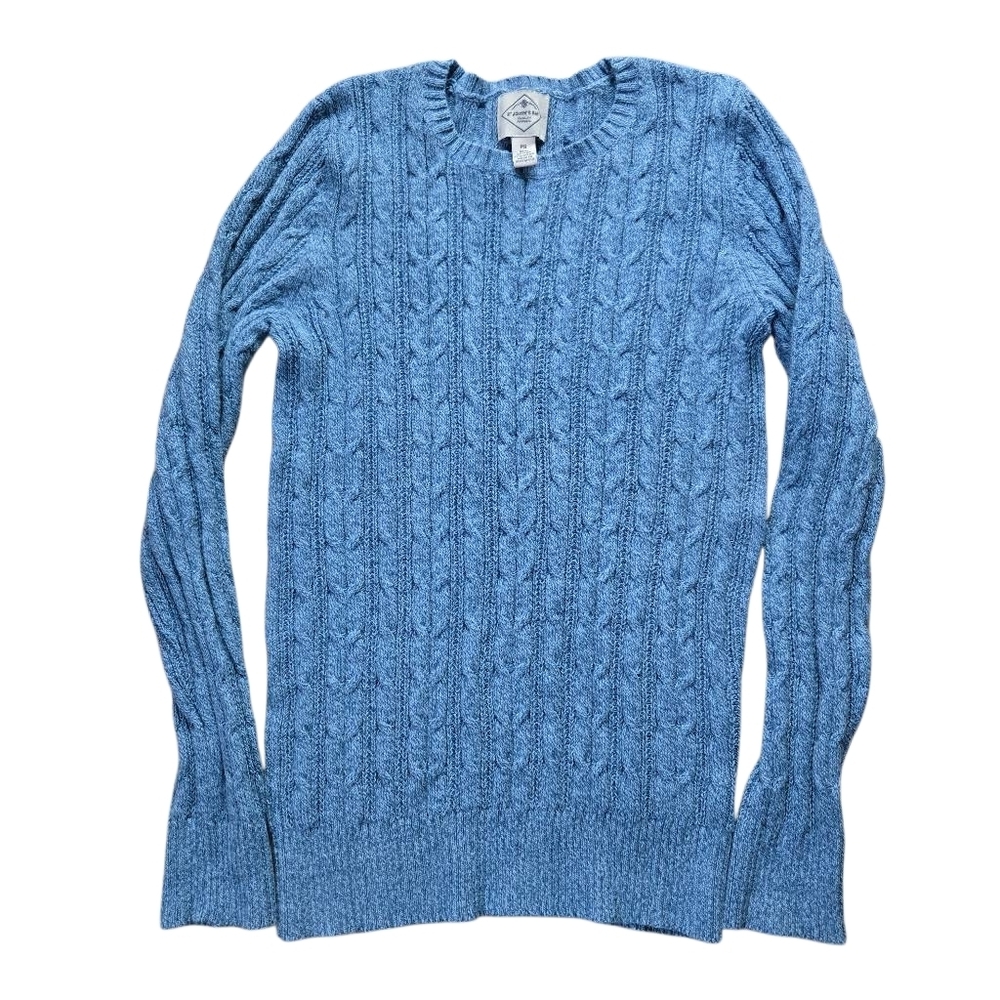 St Johns Bay Blue Cable Knit Sweater